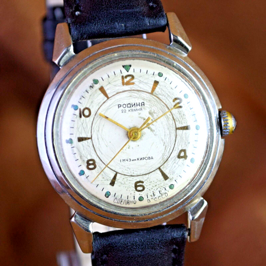 Soviet Watch Rodina Kirovskie Poljot Mechanical Mens Watch 22 Jewels 1MChZ 1960s