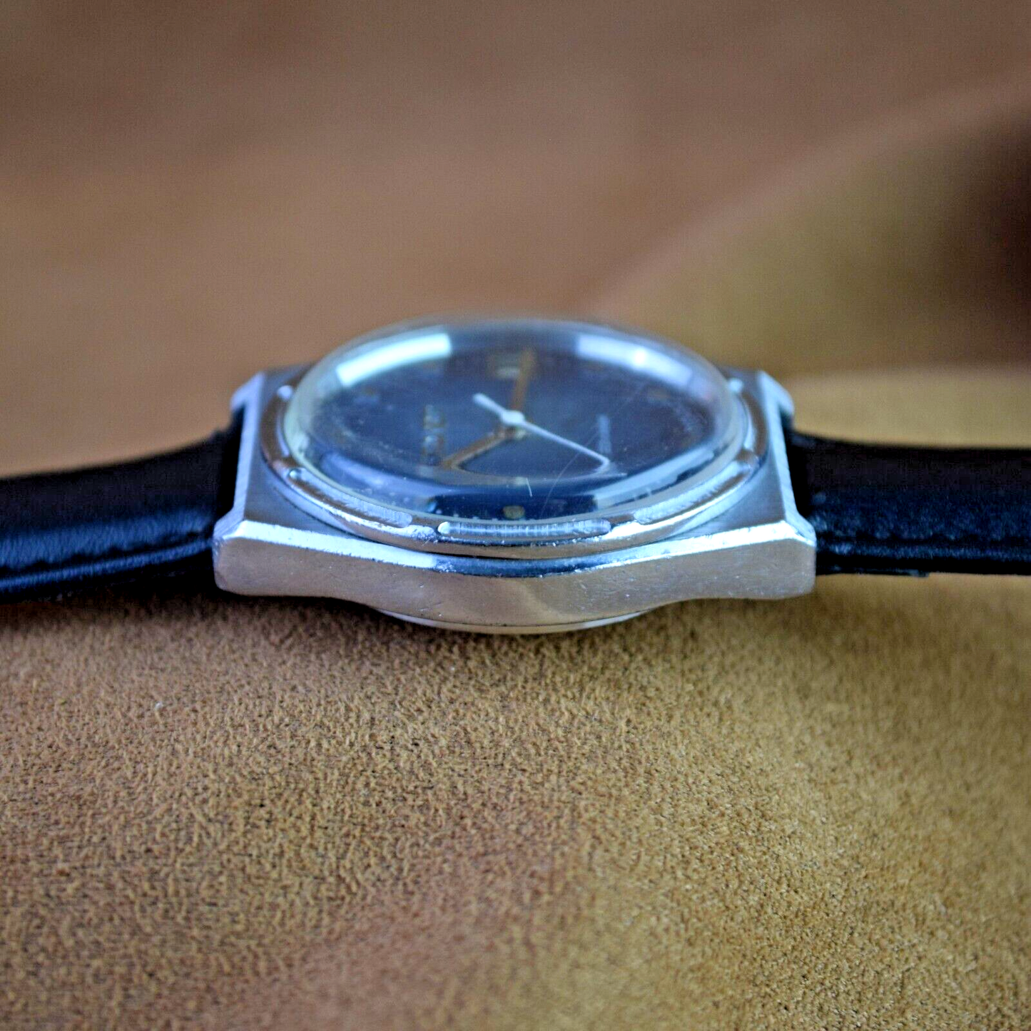 Soviet Wristwatch POLJOT 17 Jewels Automatic Mens Watch Blue Dial USSR Vintage